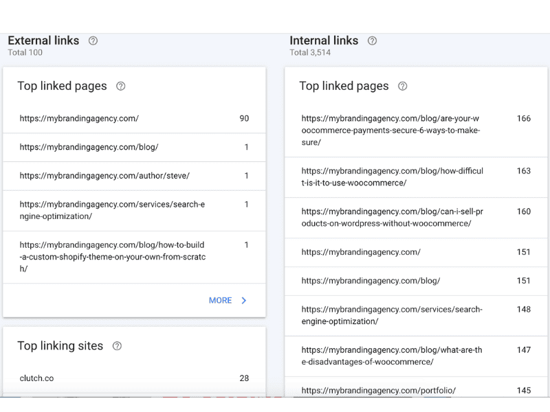 Google Search Console External Links