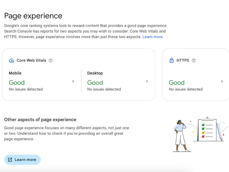 Google Search Console Page Experience