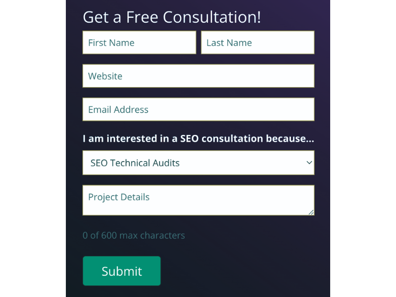 SEO Consultation Contact From