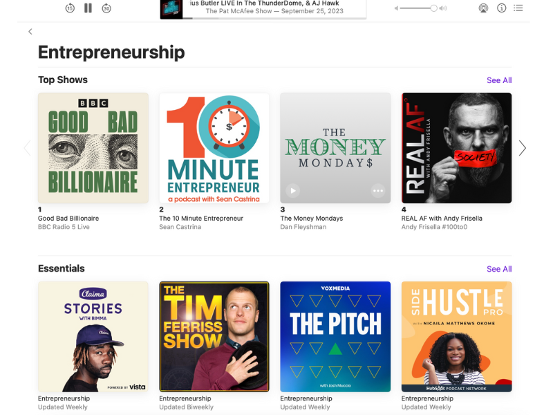 Apple Entrepreneurship Podcasts