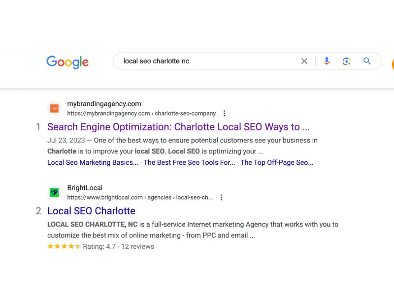 #1 ranking for local SEO Charlotte