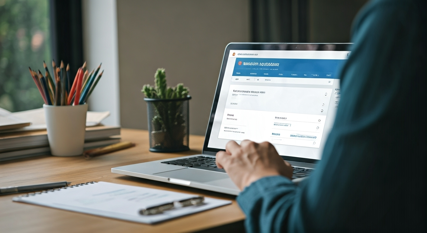 Business owner reviewing website updates